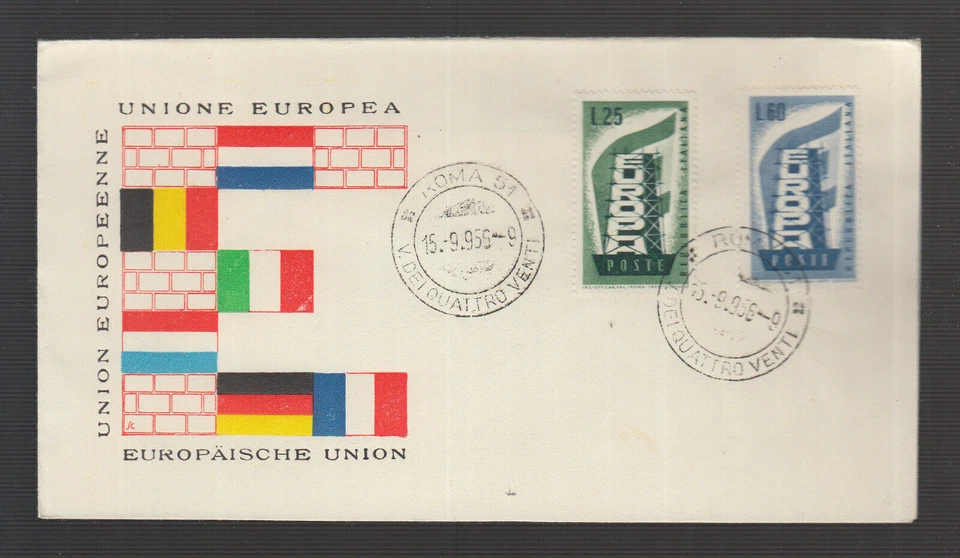 Italia Italy 1956  Europe Cept of beautiful FDC - Image 1 of 1