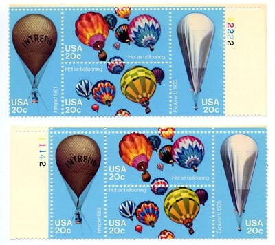 2032-5 PB, Ballooning 20 ct YR 1983 Color Shift ERROR MNH Multi-color - Image 1 of 2