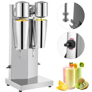 Elektrischer Standmixer Milchshaker Smoothie Maker Doppelköpfe Edelstahl 800ml - Bild 1 von 12