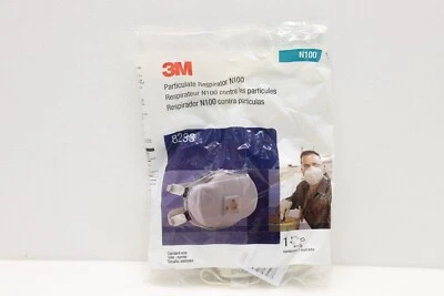 1- 3M 8233 N100 Particulate Respirator Face Mask With Cool Flow Exhalation Valve - Image 1 of 4