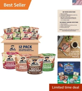 Instant Oatmeal Cups Variety Pack - 12 Single-Serve Cups in 4 Delicious Flavors - Picture 1 of 8