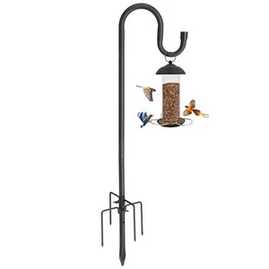 Outdoor Shepherd Hooks for Hanging Lanterns Plant Bird Feeder Solar Lights - Picture 1 of 7