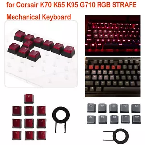 10pc/set Backlit Keycaps for Corsair K70 K95 G710 RGB STRAFE Mechanical Keyboard - Picture 1 of 10