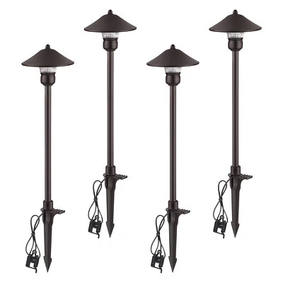 EDISHINE 4 Pack Low Voltage Landscape Lights 150 LM Outdoor LED Pathway Light