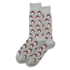 Calcetines Festive Dogs Hombres Talla 10-13 Gris Hot Sox St Bernard Moda Nuevos - Imagen 1 de 1