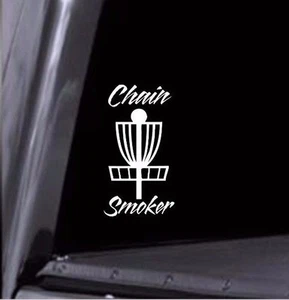 Kette Smoker Disc Golf Korb Vinyl Aufkleber Auto Fenster Sticker! Jede Farbe! USA! - Bild 1 von 4