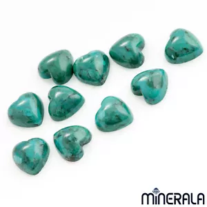 NATURAL PRESSED TURQUOISE LOOSE GEMSTONE HEART SHAPE 10mm CABOCHON WP001ED - Picture 1 of 3