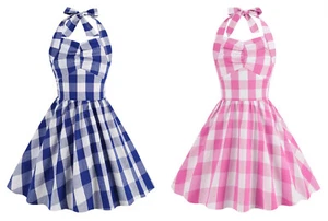 Mädchen kariertes Sommer Cocktail Party Kleid - Bild 1 von 3