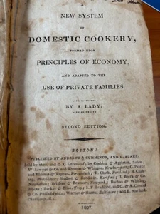 1807 Boston Domestic Cookery early American Cookbook beer brewery fish pie cake - Picture 1 of 4