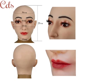 Realistic Silicone Female Head Mask Crossdresser Face Mask For women For Cosplay - Picture 1 of 10