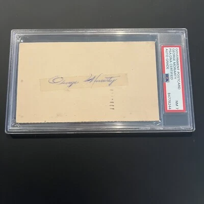George Moriarty Signed Government Postcard GPC PSA Slabbed Graded N Mint 7 RARE - Image 1 of 2