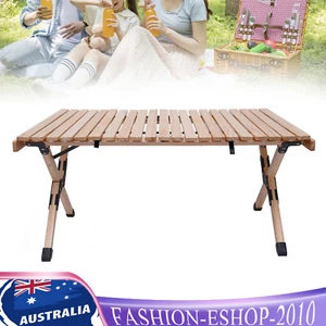 Wooden Camping Table Outdoor Folding Picnic Desk 140 kg Max Load Portable AU new - Picture 1 of 8