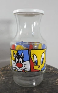 Vintage Looney Tunes Cartoon Saftkrug Dekanter Glas Karaffe mit Deckel 90er - Bild 1 von 8