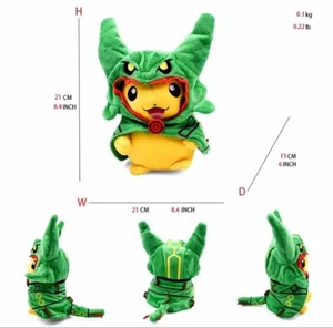 Rayquaza Cosplay Pikachu 8 Zoll Plüschpuppe - Bild 1 von 5