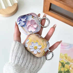 For Apple Airpods Pro / Pro 2 Flower Case Shockproof TPU Cover with Keyring - Picture 1 of 18