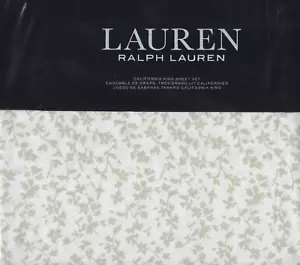 Ralph Lauren California King Sheet Set Spencer Floral Sage Green 4pc Farmhouse - Picture 1 of 3