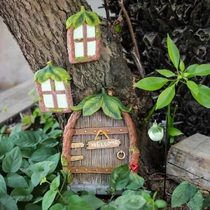 Fairy Door and for Trees, Miniature Fairy House Window and Door - Picture 1 of 4