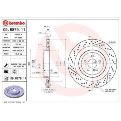 2x Disque de frein BREMBO 09.B879.11 convient pour MERCEDES-BENZ - Photo 1/2