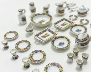 Keramik Küchenset klein für Kinder und Dekoration Handarbeit Geschirrset (C) - Bild 1 von 7