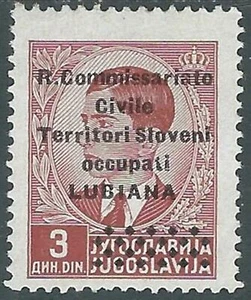 1941 LUBIANA SOPRASTAMPATO R. COMMISARIATO CIVILE 3 D MNH ** - RB42-6 - Picture 1 of 1
