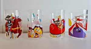 4 VTG '93 McDonald's Happy Meal Plastic 4" Cups Ronald Hamburglar Birdie Grimace - Picture 1 of 2