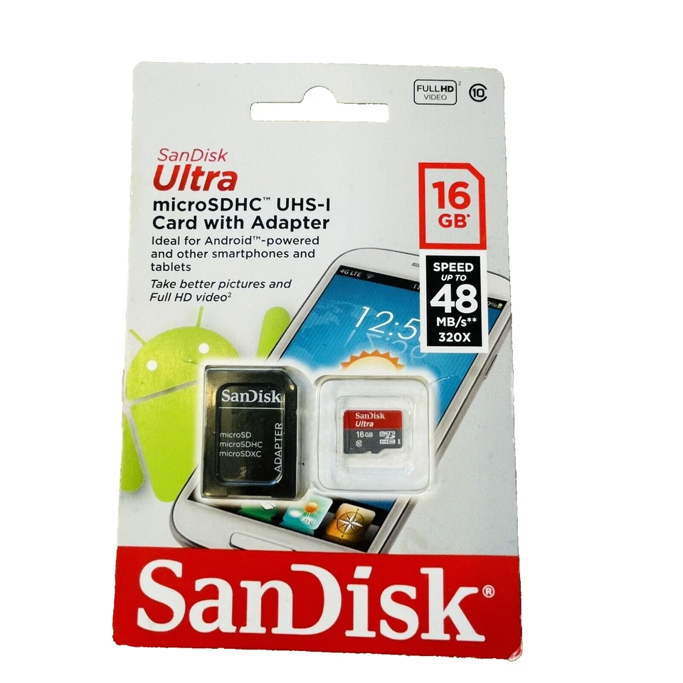 SanDisk Ultra micro SDHC UHS-I Card with Adapter 16GB - Image 1 of 4