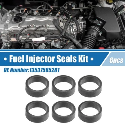 6pcs Fuel Injector Seals No.13537585261 for BMW X5 2010-2013 for BMW X6 Black Foto 1 de 4