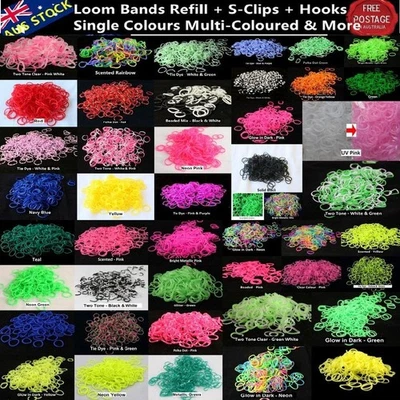 600+ Loom Bands Kit Refill w Hook S-Clips - image 1 of 2