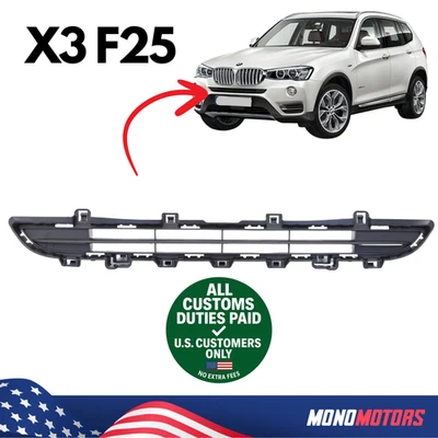 PARAGOLPES DELANTERO REJILLA CENTRAL SUPERIOR BMW X3 F25 2010-2017 OEM 51117338493 Foto 1 de 4