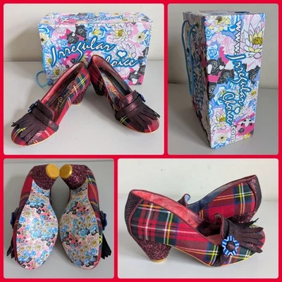 Irregular Choice Highland Haven Tacones Tartán Rojo - Reino Unido Talla 5 - Con Caja Excelente Con Foto 1 de 4