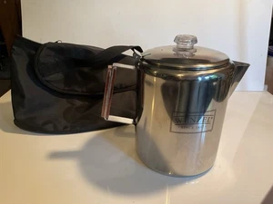 WENZEL Stainless Steel Campfire Outdoor 14 oz. Perculator Coffee Pot & Bag - Picture 1 of 14