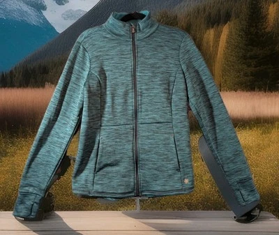 Женская куртка на молнии Tek Gear Цвет зеленый Флисовая подкладка Карманы Рукава Отверстия для пальцев - Изображение 1 из 4