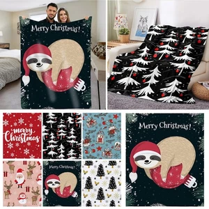 Christmas Snowman Winter Plush Decoration Wool Plush Blanket Soft Santa Blanket - Picture 1 of 38