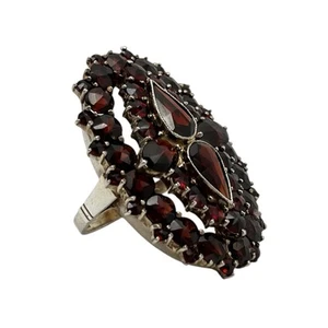 Antique Silver Pinchbeck Garnet Ring - Picture 1 of 3