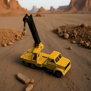 1987 MAJORETTE 283 GMC Brigadier Yellow Black Crane DieCast Truck - Picture 1 of 8
