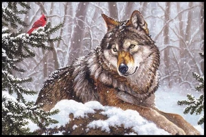 Greeting Card - Wolf - Abraham Hunter - Christmas CL076 - Picture 1 of 2