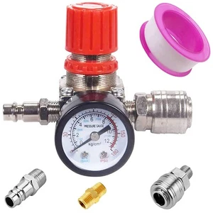 4-Way Air Compressor Pressure Switch Control Valve Regulator with Dual Dia Ga... - Picture 1 of 2