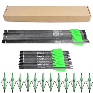 Mini Arrows Bolts 7.5" 15" Carbon Archery Screw Point Vanes Bow Hunting Shooting - Picture 1 of 19