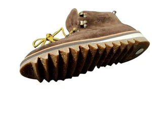 Fracap M120A Brown Suede Calfskin Hiking Boots Ripple Sole Italy US Size 8.5M - Picture 1 of 24