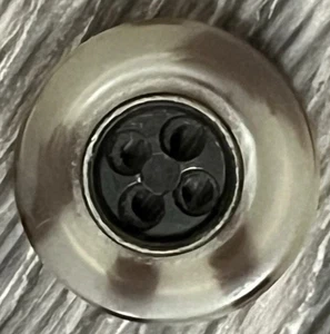 1/2" LL Bean Replacement Button Tortoise Shell 4 Hole Plastic Brown Metal Center - Picture 1 of 4