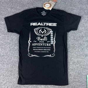 RealTree T-Shirt Men's Small Black and White Deer Hunting Camo Excellent - Picture 1 of 9