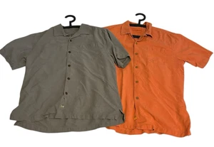 Tommy Bahama Bundle Lot of (2) Men’s Button Front Textured Trees Casual Large - Picture 1 of 11
