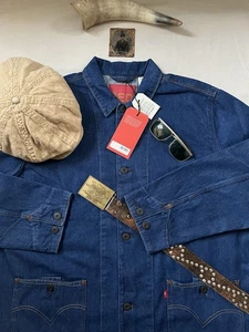 Levi's Red Engineer Chore Jacket XL True Indigo Denim Single Stitch Arcuate New - Picture 1 of 22