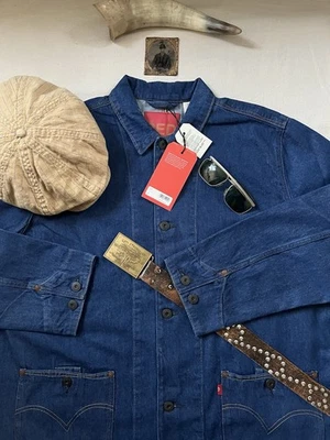 Levi's Red Engineer Chore Jacket XL True Indigo Denim Single Stitch Arcuate New - Image 1 of 4