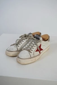 Golden Goose May Sneakers White Leather With Red Star Size EU39/ US9 Authentic - Picture 1 of 24