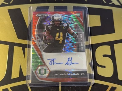 Thomas Graham Jr 2021 Rookie Prizm Draft Red Parallel Autograph 3/15 Oregon Duck - Image 1 of 2