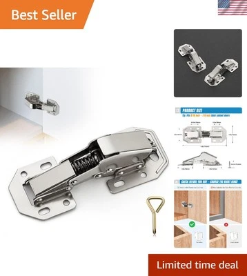 Bisagras ocultas duraderas de níquel cepillado cierre suave - Paquete de 4, fácil montaje en superficie Foto 1 de 4