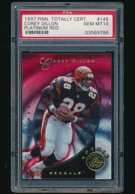 1997 Totally Certified Platinum Red rc #145 Corey Dillon PSA 10 /4999 - Image 1 of 2