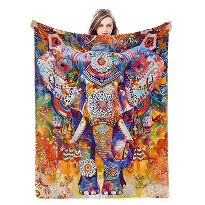 Manta 50x60 pulgadas Elefante 340GSM Suave Acogedora Animal Temática Regalo Foto 1 de 4