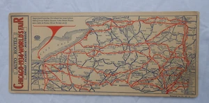 Triple  AAA  Auto Routes Chicago 1934 World's Fair Lake Shore Route Historic - Picture 1 of 6